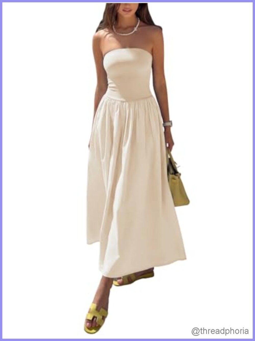 Women's Tube Top Maxi Dress Sleeveless A Line Wedding Guest